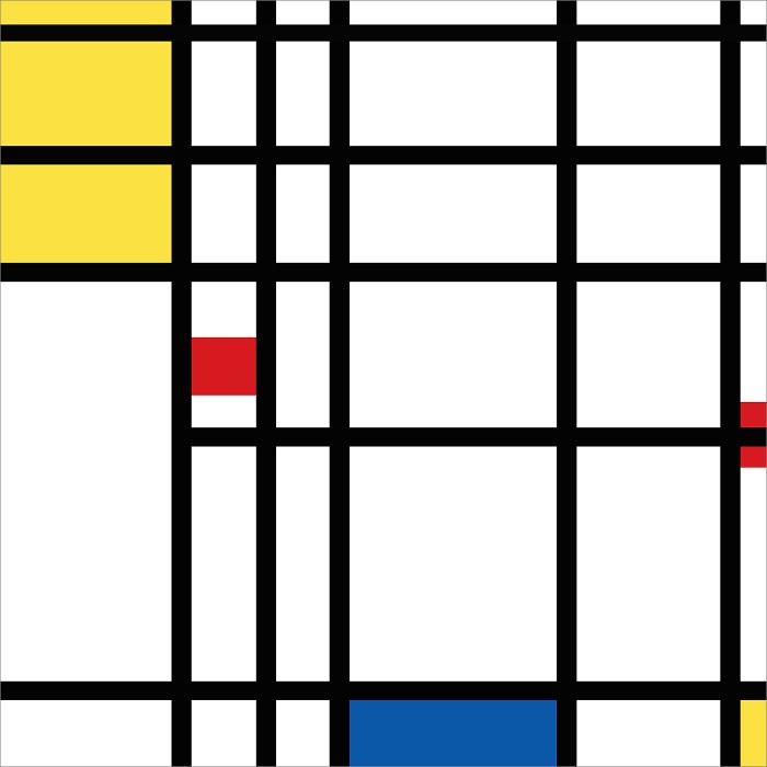 [명화 그림액자] 몬드리안20 노랑 빨강 그리고 파랑