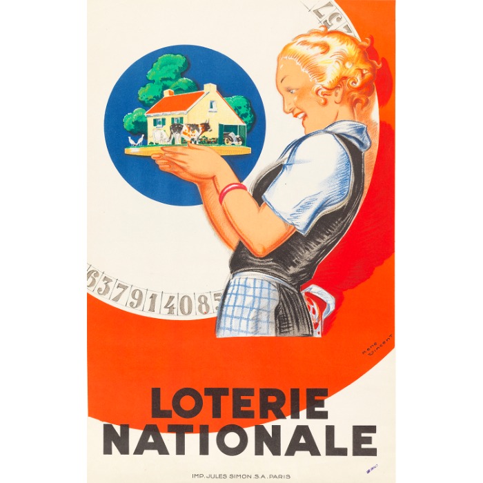 [인테리어 그림 액자 판넬]프랑스 빈티지 포스터 광고8 복권