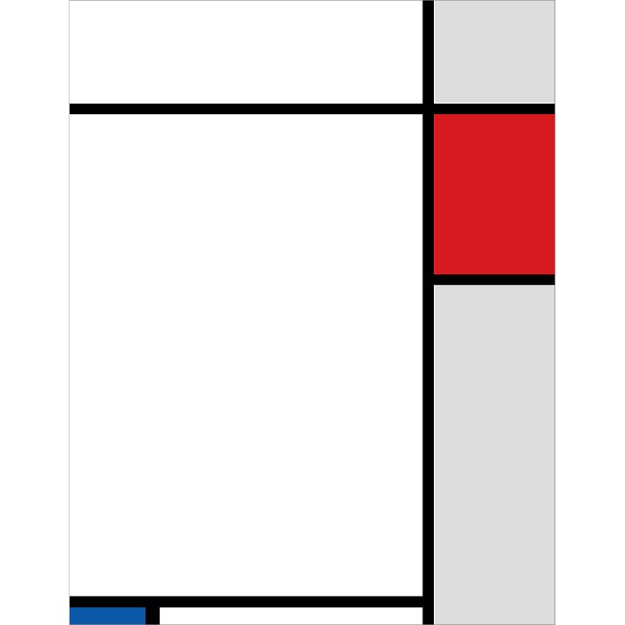 [명화 그림액자] 몬드리안30 빨강 파랑 회색의 구성