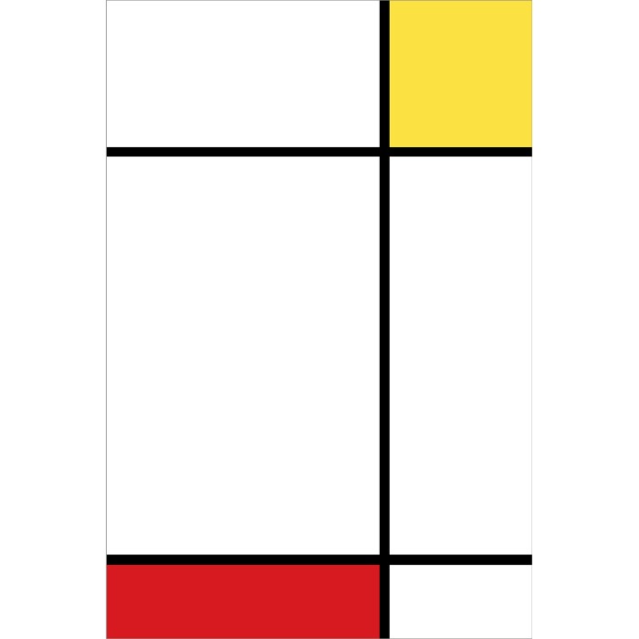 [명화 그림액자] 몬드리안29 노랑 빨강의 구성